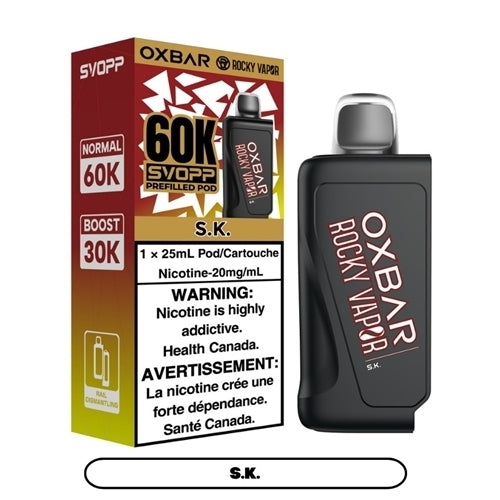 Rocky Vapor Oxbar Svopp 60k Pre-Filled Pods
