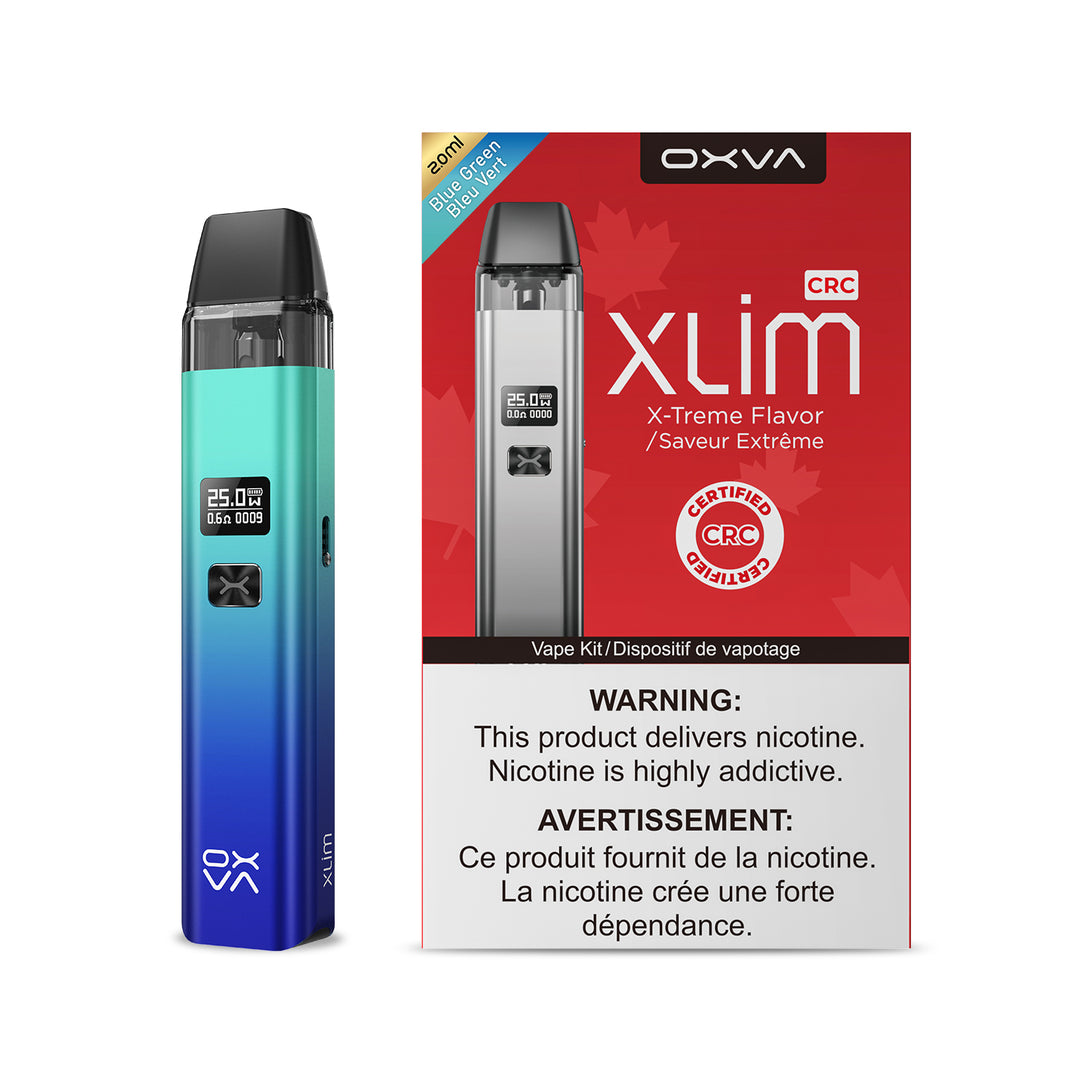 Oxva Xlim Refillable Vape Kit in Blue Green Colour 20ml