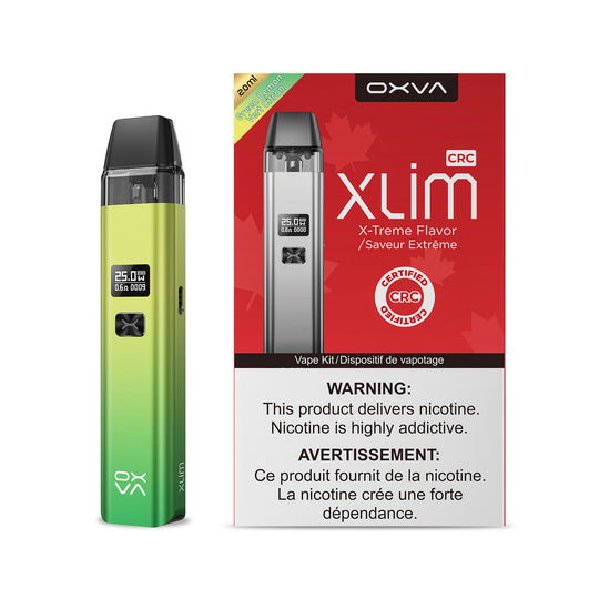 Oxva Xlim Refillable Vape Kit in Shiny Green Lemon Colour 20ml