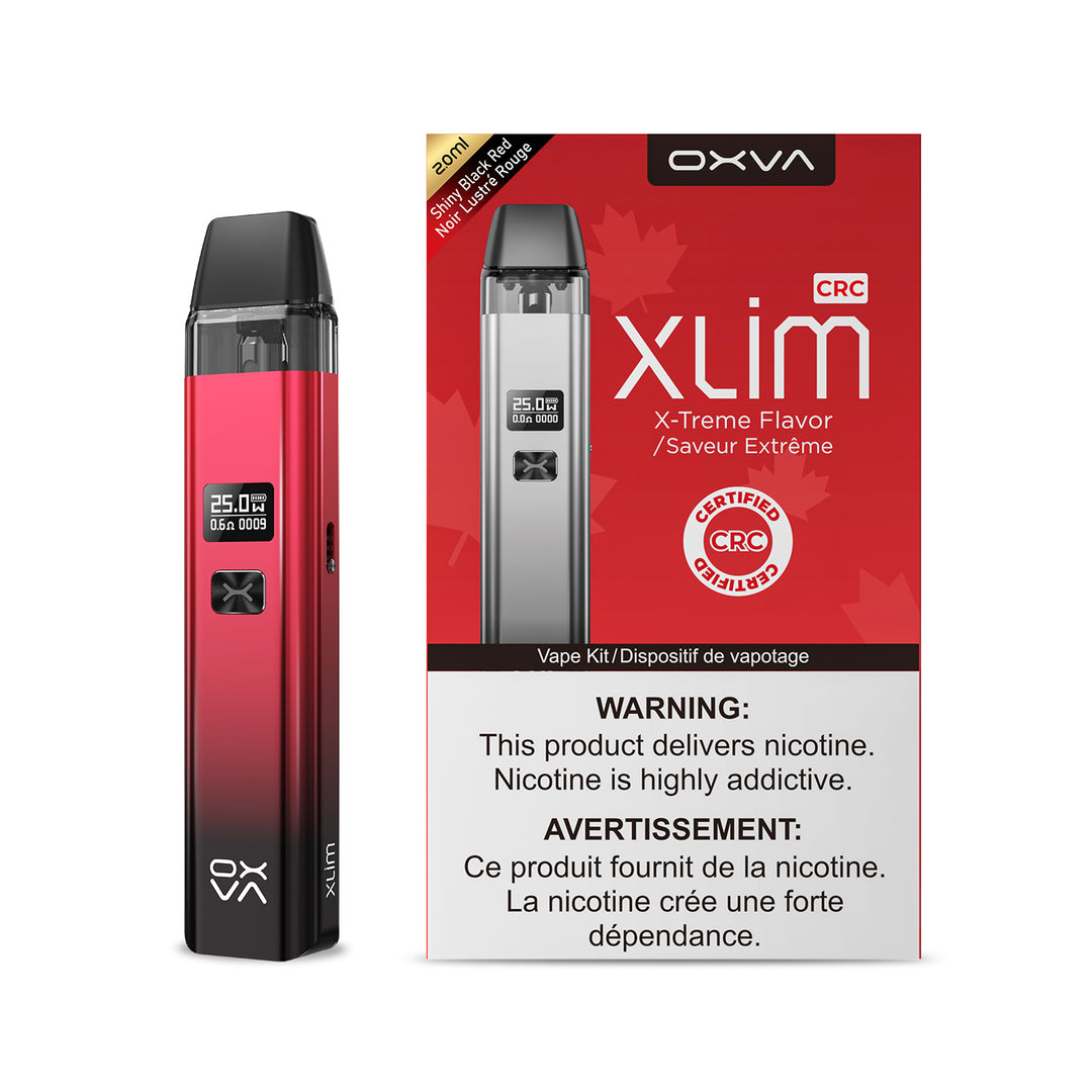 Oxva Xlim Refillable Vape Kit in Shiny Black Red 20ml